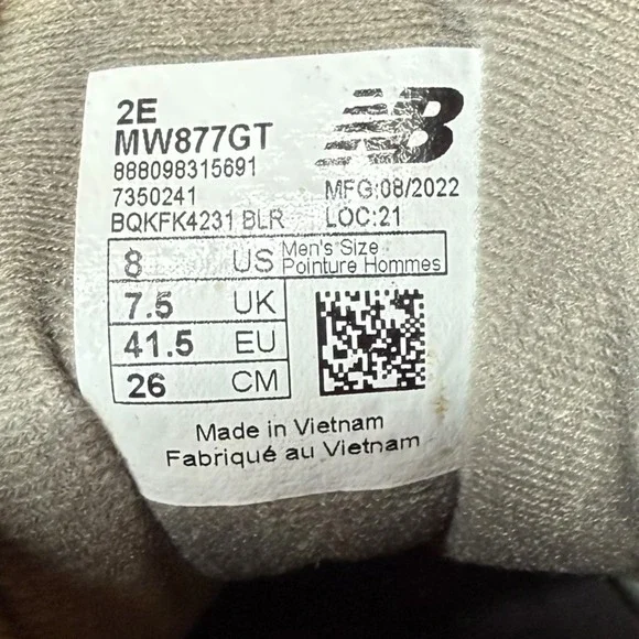 New Balance 877 Walking Shoes Mens 8 2E Extra Wide Cushioning Comfort Lace Up - Picture 10 of 10